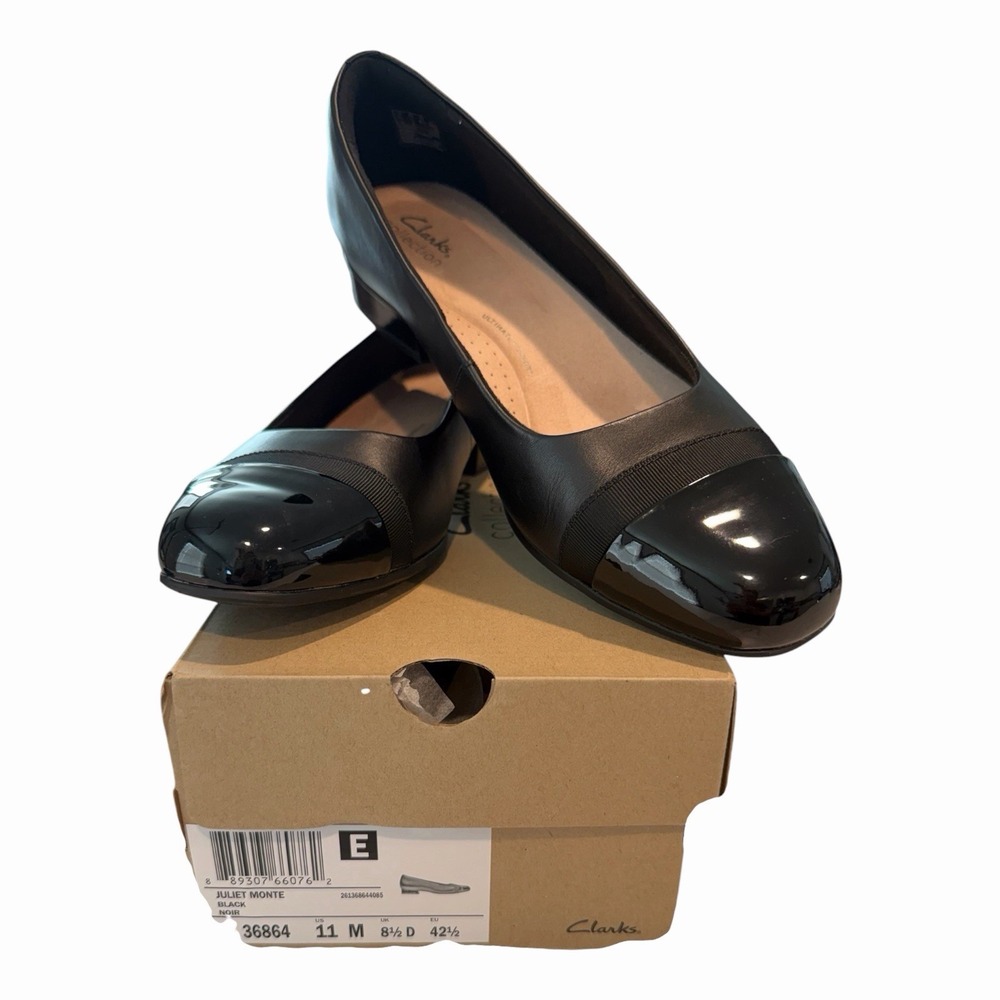 Clarks Juliet Monte Dress Loafer Black Leather US Women's 11 W New With Box